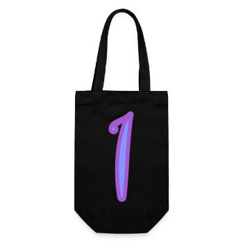 1. 1 JAHR. 1. JAHRESTAG. 1 JAHR GEBURTSTAG - Geschenkbeutel für Flaschen - Schwarz - Vorne