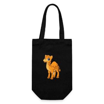Camel Cute Mascot Cartoon Character Kawaii - Gift Bag for Bottles - black - Front