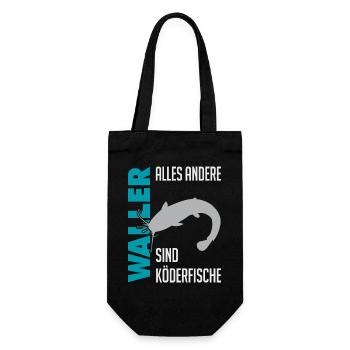 Wels fischen Kampf mit dem starken Wels - Geschenkbeutel für Flaschen - Schwarz - Vorne
