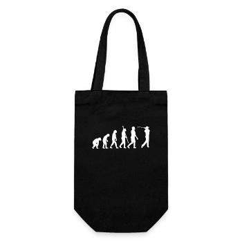 Golfer Golf Evolution Golfen Golfspieler Geschenk - Geschenkbeutel für Flaschen - Schwarz - Vorne