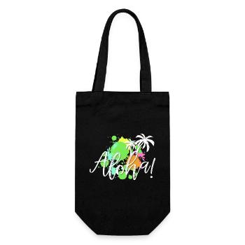 Aloha Tropen-Splash - Geschenkbeutel für Flaschen - Schwarz - Vorne