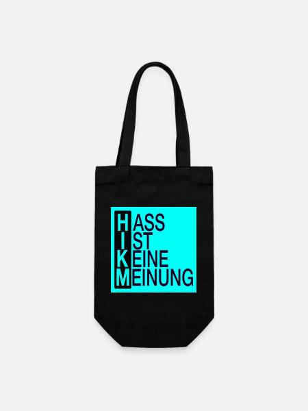 Hass ist keine Meinung - Geschenkbeutel für Flaschen - Schwarz