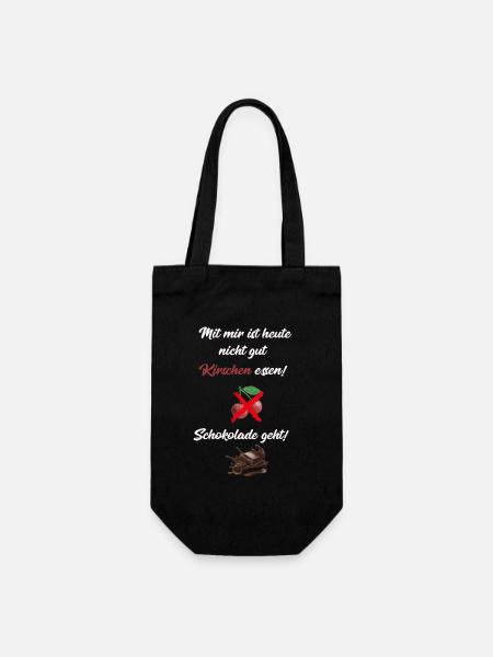 Mit mir ist heute nicht gut Kirschen essen! - Geschenkbeutel für Flaschen - Schwarz