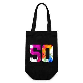 NUMMER 50 JAHRE ALT 50. GEBURTSTAG - Geschenkbeutel für Flaschen - Schwarz - Vorne