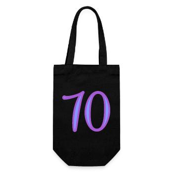 70. 70 ANS. 70e ANNIVERSAIRE. ANNIVERSAIRE 70 ANS. - Sac à bouteille - noir - Devant