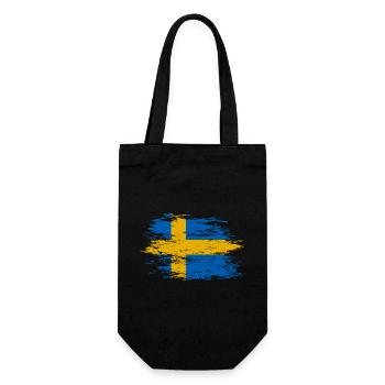 Drapeau de la Suède utilisé - Sac à bouteille - noir - Devant