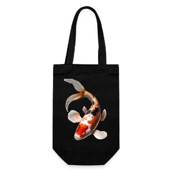 Japanischer Koi-Karpfen - Geschenkbeutel für Flaschen - Schwarz - Vorne