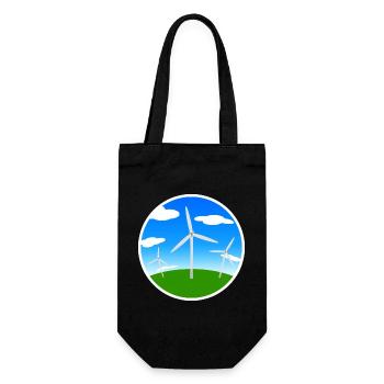 Windräder - Geschenkbeutel für Flaschen - Schwarz - Vorne