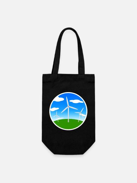 Windräder - Geschenkbeutel für Flaschen - Schwarz