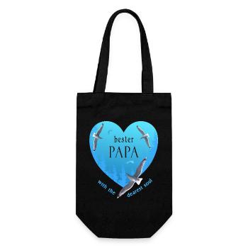 bester Papa - Geschenkbeutel für Flaschen - Schwarz - Vorne