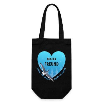 bester Freund - Geschenkbeutel für Flaschen - Schwarz - Vorne