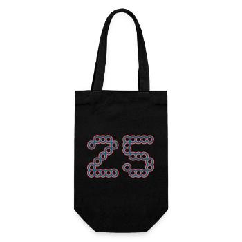 25. 25 YEARS. 25th ANNIVERSARY. 25 YEARS ANNIVERSARY. - Gift Bag for Bottles - black - Front