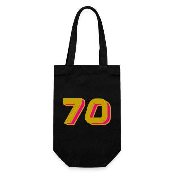 70. 70 ANS. 70e ANNIVERSAIRE. ANNIVERSAIRE 70 ANS. - Sac à bouteille - noir - Devant