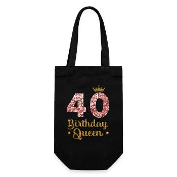 40.Geburtstag Königin 40 Jahre Vierzig - Geschenkbeutel für Flaschen - Schwarz - Vorne