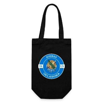 Norman Oklahoma Flagge USA Reise Souvenir Abzeichen - Geschenkbeutel für Flaschen - Schwarz - Vorne