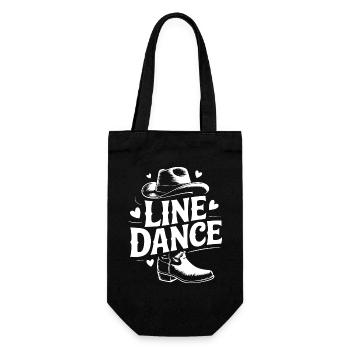 Line Dance mein Hobby - meine Passion - mein Ding - Geschenkbeutel für Flaschen - Schwarz - Vorne