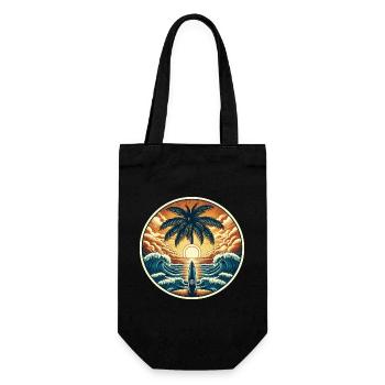 Logo du surfeur - Sac à bouteille - noir - Devant