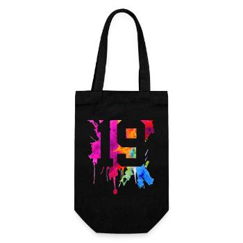 19 YEARS 19TH BIRTHDAY - Gift Bag for Bottles - black - Front