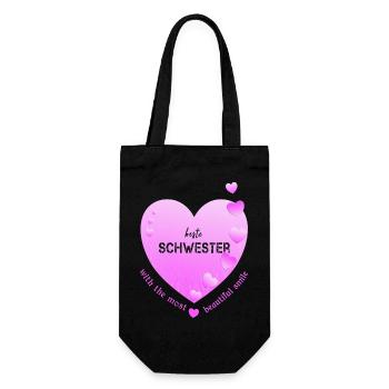 beste Schwester - Geschenkbeutel für Flaschen - Schwarz - Vorne
