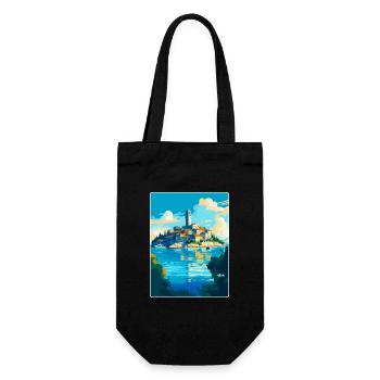 Insel Rab Kroatien Vintage Reiseplakat Souvenir - Geschenkbeutel für Flaschen - Schwarz - Vorne
