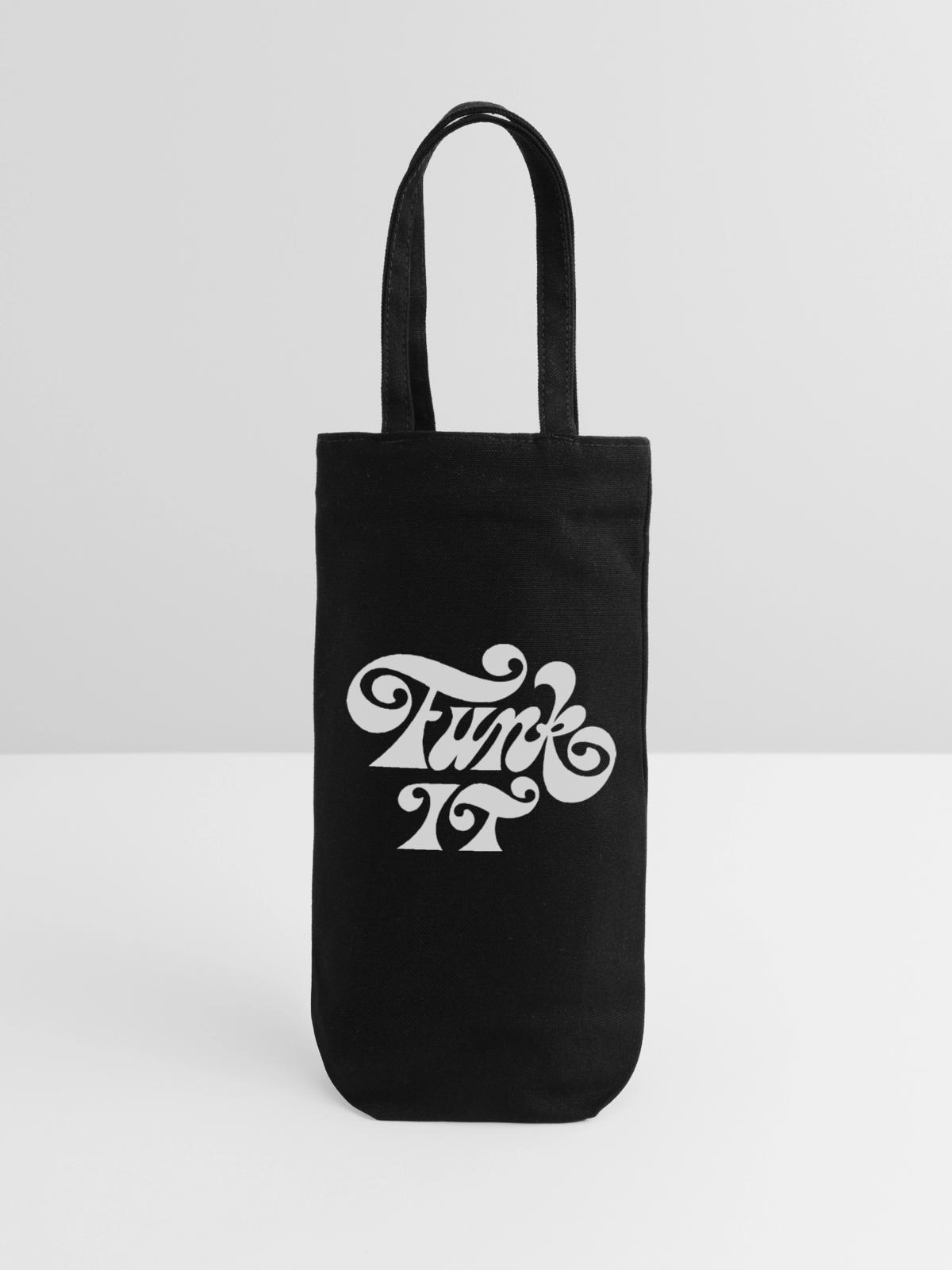 Funk It - Geschenkbeutel für Flaschen - Schwarz - Vorne