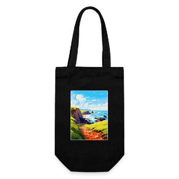 Hartland Quay Devon Vintage Travel Poster Souvenir - Gift Bag for Bottles - black - Front