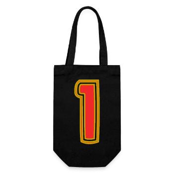 1. 1 JAHR. 1. JAHRESTAG. 1 JAHR GEBURTSTAG - Geschenkbeutel für Flaschen - Schwarz - Vorne