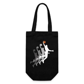 Basketball Spieler Dunking Basketballer Sequenz - Geschenkbeutel für Flaschen - Schwarz - Vorne