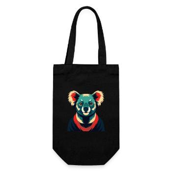 Koala Cartoon Figur Buntes Haustier Tier - Geschenkbeutel für Flaschen - Schwarz - Vorne