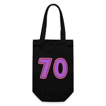 70. 70 ANS. 70e ANNIVERSAIRE. ANNIVERSAIRE 70 ANS. - Sac à bouteille - noir - Devant