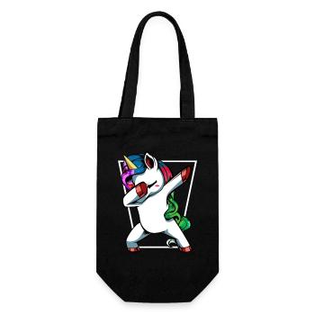Unicorn Dab mit Regenbogen - Geschenkbeutel für Flaschen - Schwarz - Vorne