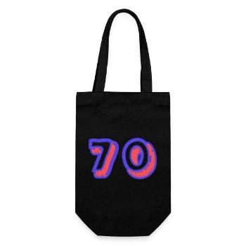 70. 70 ANS. 70e ANNIVERSAIRE. ANNIVERSAIRE 70 ANS. - Sac à bouteille - noir - Devant