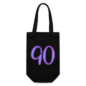 90 - Geschenkbeutel für Flaschen - Schwarz - Vorne