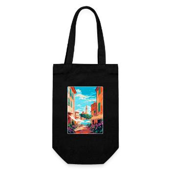 St Tropez France Affiche de voyage vintage souvenir - Sac à bouteille - noir - Devant