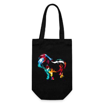 Robustes Shetlandpony Reitstallfreund - Geschenkbeutel für Flaschen - Schwarz - Vorne