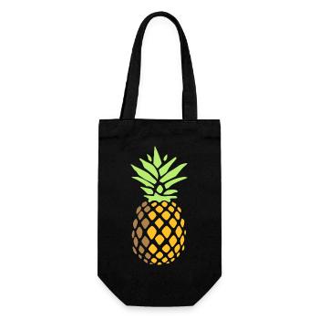 Ananas - Geschenkbeutel für Flaschen - Schwarz - Vorne