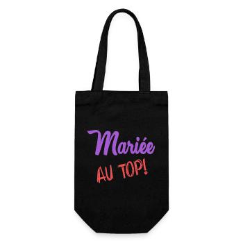 HOCHZEIT - Geschenkbeutel für Flaschen - Schwarz - Vorne