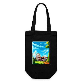 Rome Italy Vintage Travel Poster Souvenir Souvenir - Gift Bag for Bottles - black - Front