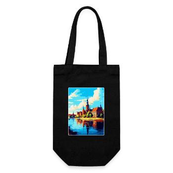 Szczecin Pologne Affiche de voyage vintage souvenir WPA - Sac à bouteille - noir - Devant