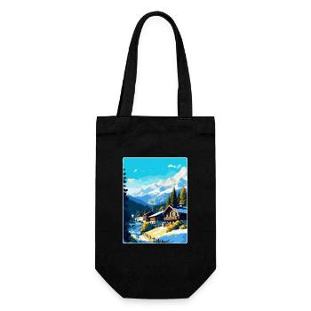 Megève France Affiche de voyage vintage WPA Souvenir - Sac à bouteille - noir - Devant
