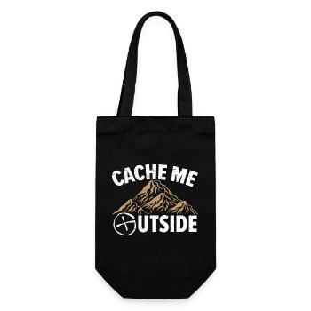 Cache Me Outside Kartenlesen Geocaching Geocache G - Geschenkbeutel für Flaschen - Schwarz - Vorne