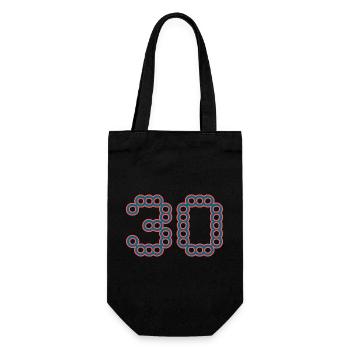 30. 30 YEARS. 30th ANNIVERSARY. 30 YEARS ANNIVERSARY. - Gift Bag for Bottles - black - Front