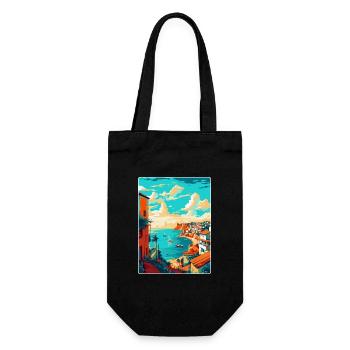 Lagos Portugal Vintage Travel Poster Souvenir WPA - Gift Bag for Bottles - black - Front