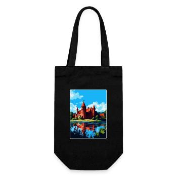 Malbork Castle Poland Vintage Travel Poster WPA - Gift Bag for Bottles - black - Front
