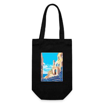 Rhodos Griechenland Vintage Reiseplakat WPA Souvenir - Geschenkbeutel für Flaschen - Schwarz - Vorne