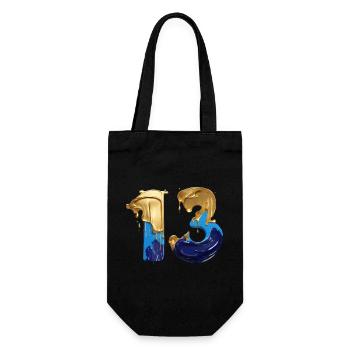 NO. 13 NUMBER 13 COOL 13TH BIRTHDAY - Gift Bag for Bottles - black - Front