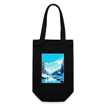 Val D Isère France Affiche de voyage vintage souvenir - Sac à bouteille - noir - Devant