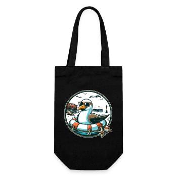 Mouette dans une bouée de sauvetage - Sac à bouteille - noir - Devant