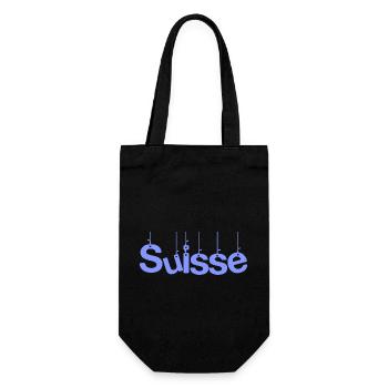 SCHWEIZ. HUMOR. LAND. FLAGGE. GENF. LAUSANNE - Geschenkbeutel für Flaschen - Schwarz - Vorne