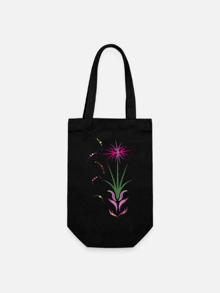 Blumenranke, Ornament - Geschenkbeutel für Flaschen - Schwarz